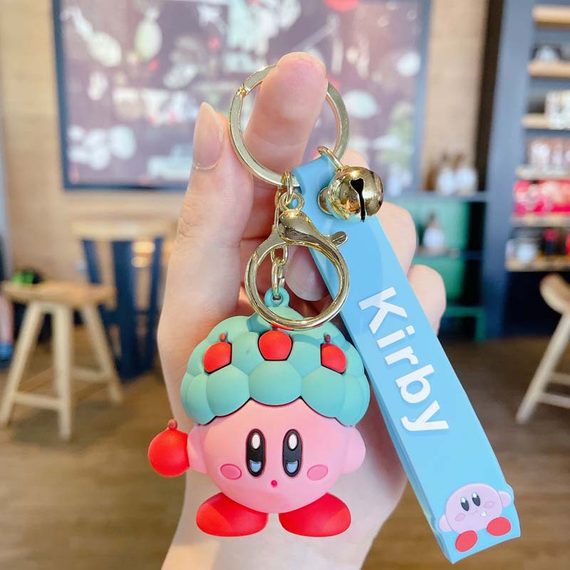 Cartoon Kirby New Year Keychain Cartoon Doll Key Chain Automobile Hanging Ornament Bag Ornament Gifts