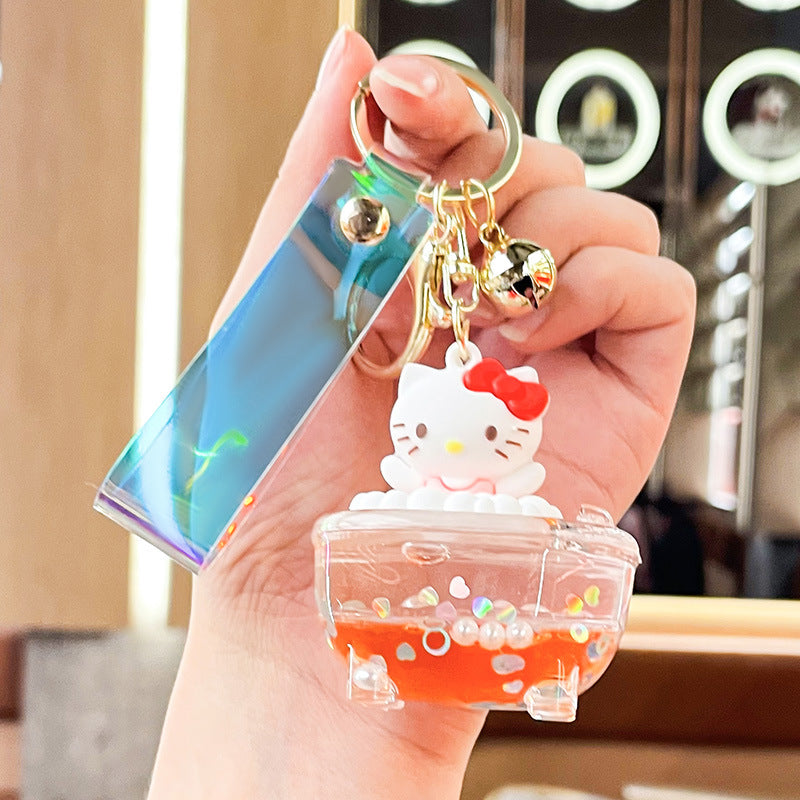 Acrylic Oil Entry Four Stars Sanrio Keychain Cute Jewelry Pendant Exquisite Bag Hanging Ornament Keychain