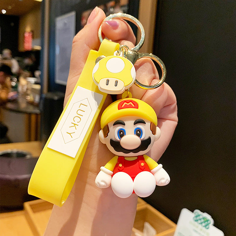 Creative Epoxy Mario Doll Keychain Pendant Cute Cartoon Car Key Chain Pendant Small Gift