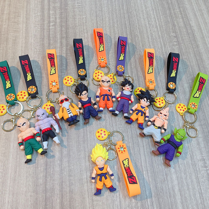 Cartoon Anime Dragon Ball PVC Keychain Car Key Chain Handbag Pendant Doll Ornaments Key Ring