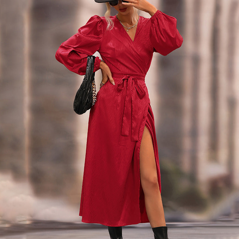 European and American Style Dress Long Sleeve Dress