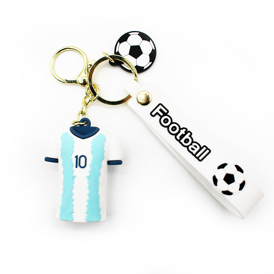 World Cup Soccer Uniform Jersey Keychain 3D Epoxy Creative Football Suit Pendant Football Pendant World Cup Gift