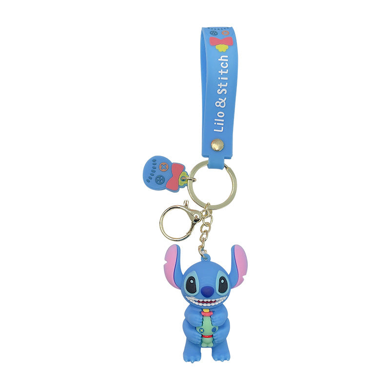 Cartoon Stitch Creative Keychain Cute Doll Pendant Small Gift Bag Hanging Silicone Gift Doll Key Chain