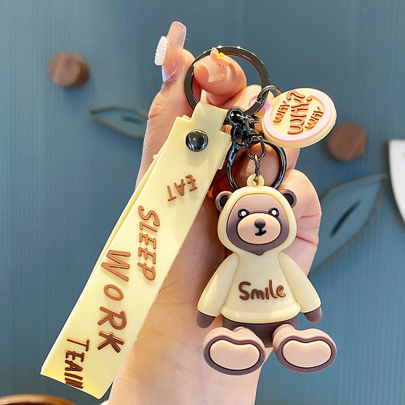 Creative Cartoon Sweater Bear Keychain Female Car Key Chain Accessories Couple Bags Pendant Small Gift