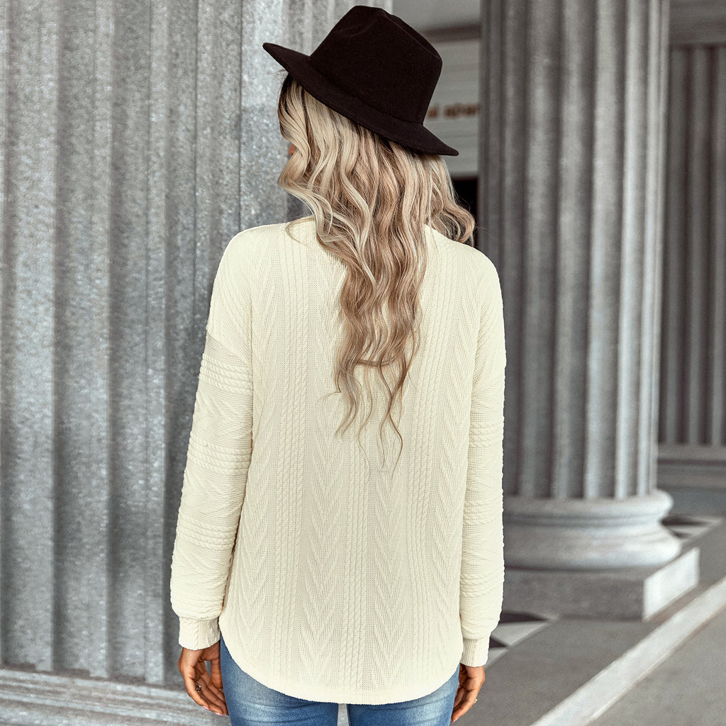 2022 New Autumn and Winter Sweaters Fashion Loose Solid Color Outerwear Knitwear