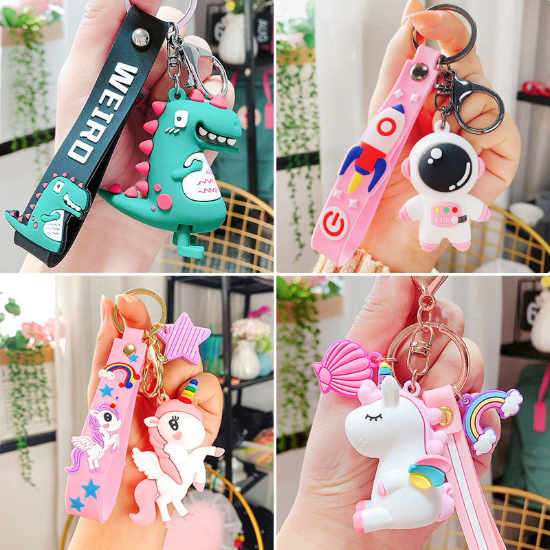 Creative Doll Cute Cinnamoroll Babycinnamoroll Cartoon Key Chain Circle Car Men's and Women's Schoolbags Small Pendant Gift