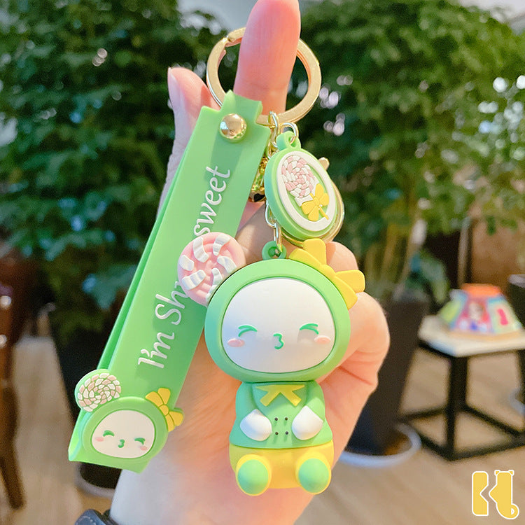 Cartoon Cute Treasure Sweetheart PVC Keychain Cute Automobile Hanging Ornament Couple Bags Hanging Ornament Keychain Creative