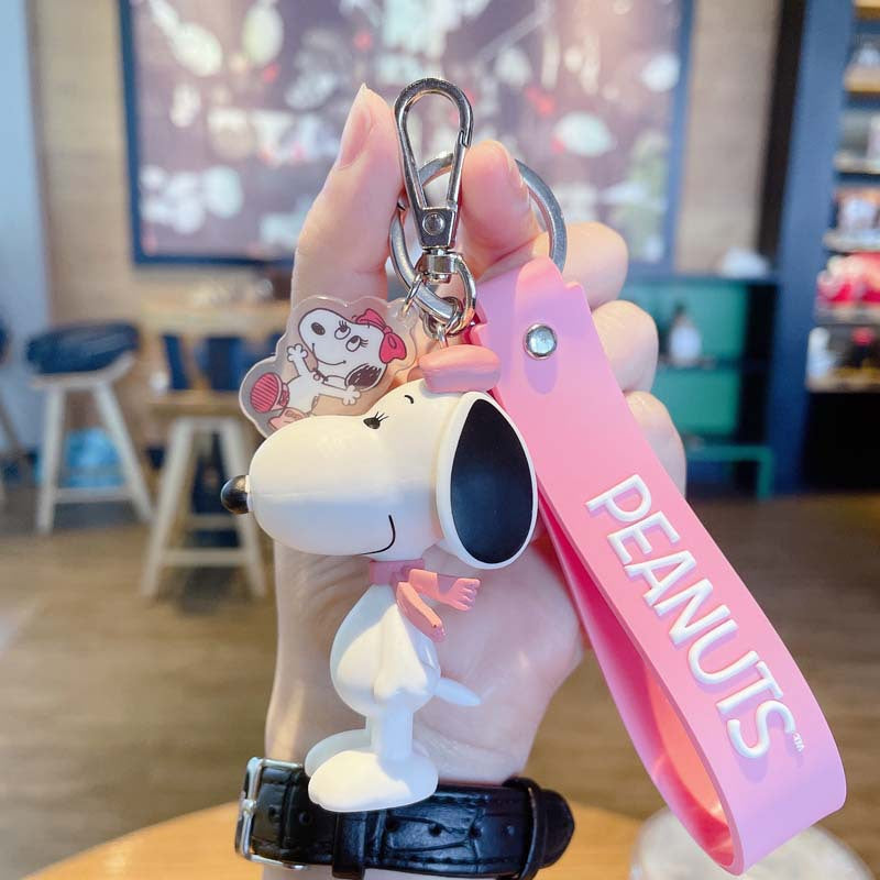 Cartoon Genuine Snoopy Charlie Keychain Bag Three-Dimensional Pendant Cute Car Pendant Key Chain