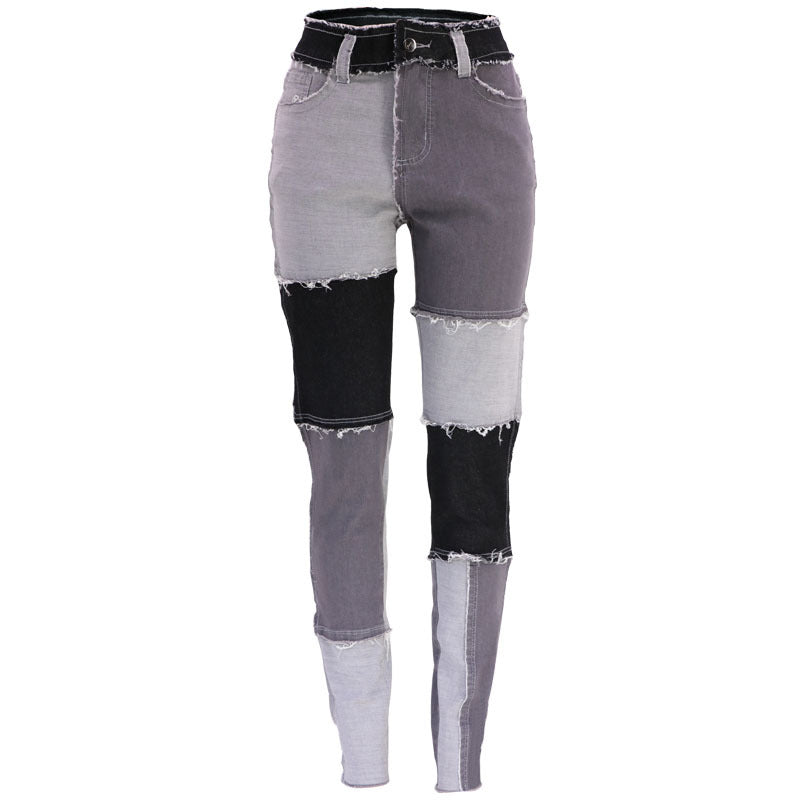 Super Stretch High Waist Tassel Pencil Slim Fit Women's Denim Trousers