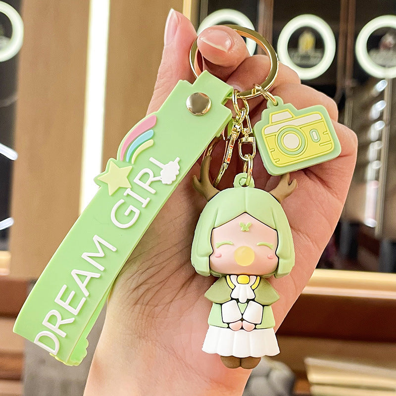 Cute Summer Sea Style Bubble Princess Keychain Trendy Jewelry Pendant Cartoon Doll Exquisite Bag Ornaments