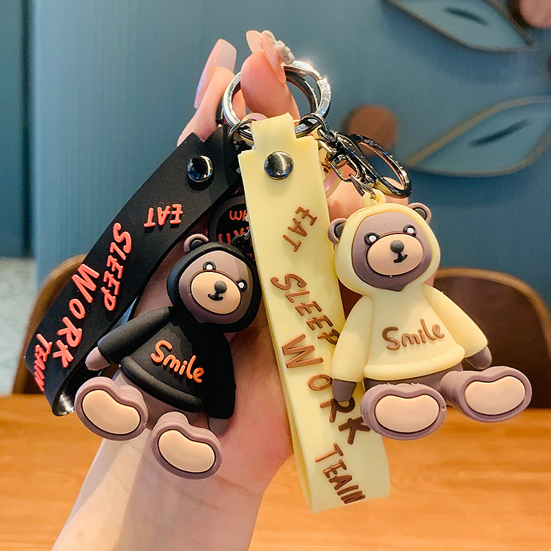 Creative Cartoon Sweater Bear Keychain Female Car Key Chain Accessories Couple Bags Pendant Small Gift