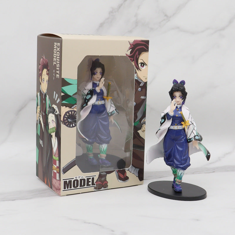 Boxed Kimetsu No Yaiba Hand-Made Wholesale Nezuko Tanjirou Butterfly Bear Car Decoration Model Anime Garage Kits