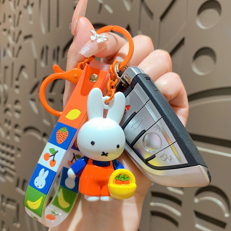 Cartoon Classic Miffy Cute Doll Keychain Couple Schoolbag Pendant Car Key Chain Small Gift