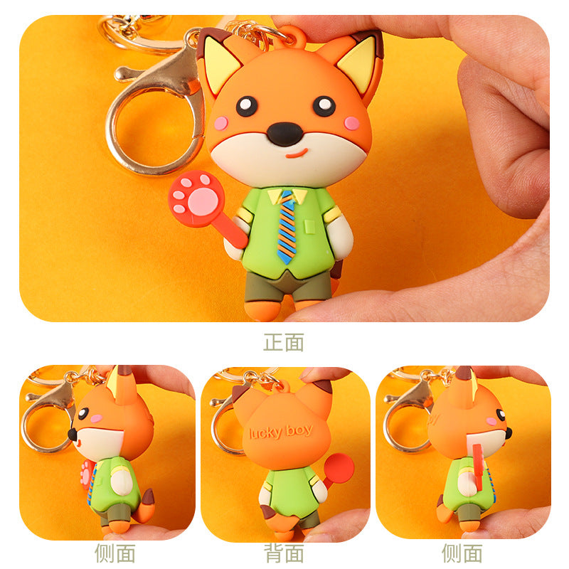 Cartoon Doll Epoxy Duffy Bear Keychain Pendant Nick Fox Monkey Ornaments Business Small Gift