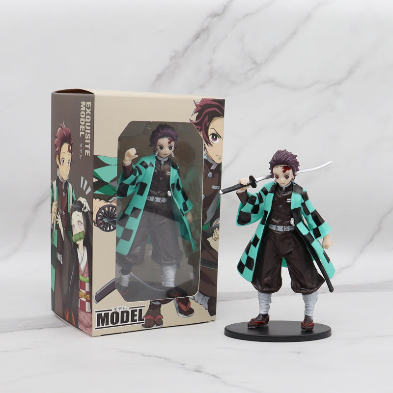 Boxed Kimetsu No Yaiba Hand-Made Wholesale Nezuko Tanjirou Butterfly Bear Car Decoration Model Anime Garage Kits