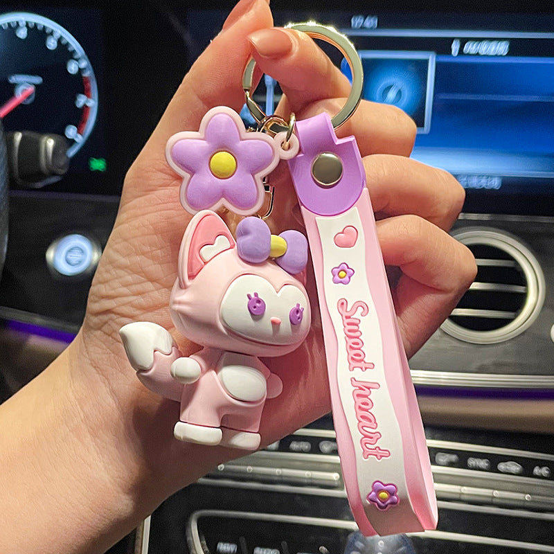 Linnabel Keychain Pendant Crane Machine High-End Accessories Couple Bags Fox Doll Car Key Ornament
