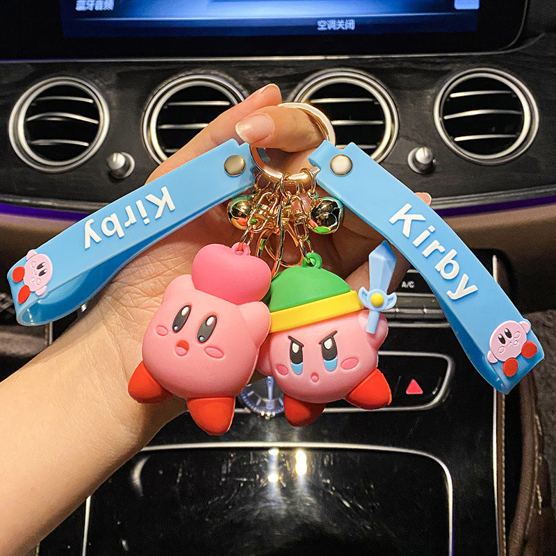 Cute Kirby PVC Keychain Pendant Cartoon Doll Little Creative Gifts Bag Accessories