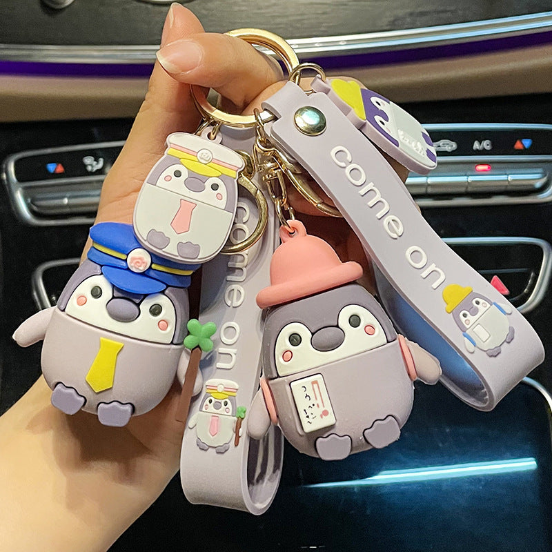 Cartoon Girlish Penguin Keychain Cute Doll Key Chain Couple Accessories Handbag Pendant Small Gift