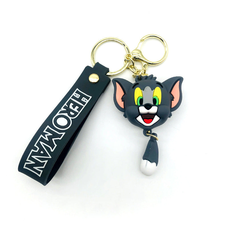 Cartoon Anime Tom Jerry Keychain Creative Cat and Mouse Epoxy Key Chain Men and Women Couple Pendant