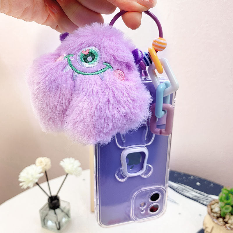 Creative Stay Cute Plush Little Monster Phone Chain Pendant Cartoon Couple Female Cars and Bags Accessories Keychain