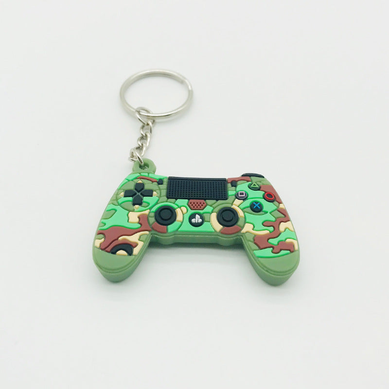 Camouflage PS4 Gamepad Keychain Handheld Game Console Charm Nostalgic Joystick Car Key Pendant