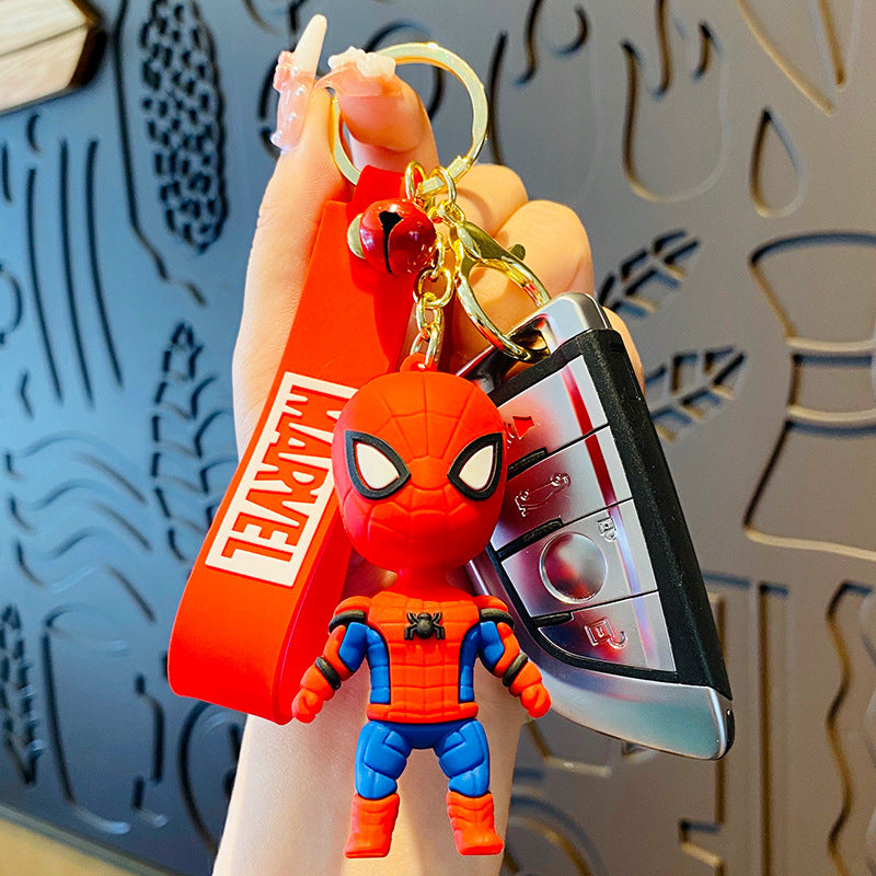 Cartoon Anime Avengers Keychain Automobile Hanging Ornament Spider-Man Doll Key Chain Small Jewelry