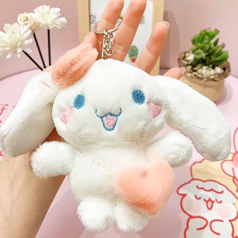 Creative Plush Big Ear Dog Doll Keychain Pendant Cute Exquisite Car Key Chain Bag Small Ornaments