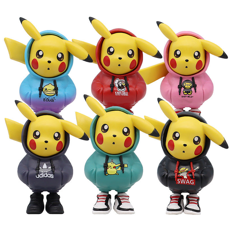 Fashion Play Standing Posture Pikachu Blind Box Hand-Made Magic Baby Pet Elf Capsule Toy Prize Claw Model Ornaments