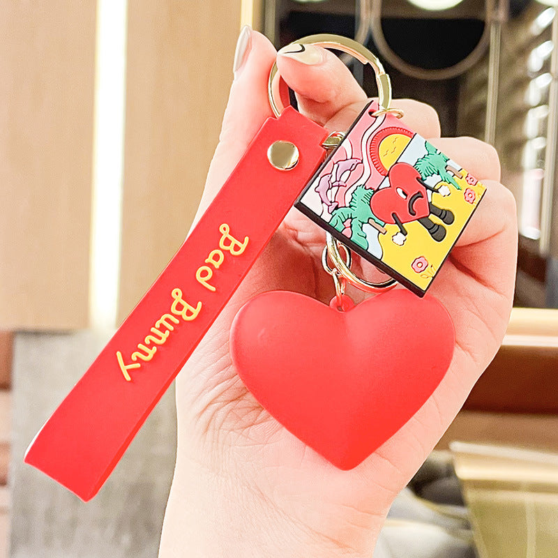 Bad Rabbit Keychain Pendant Three-Dimensional Cartoon Love Doll Ornament Exquisite Bag Ornaments