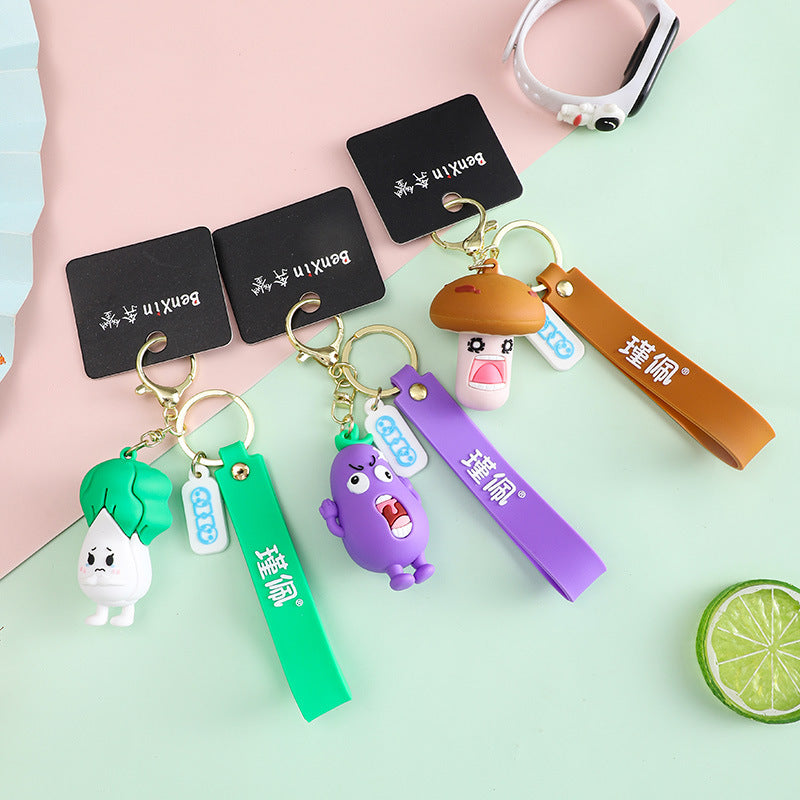 Emotional Vegetable Keychain Pendant Angry Eggplant Little Creative Gifts Exquisite Couple Bags Hanging Ornament