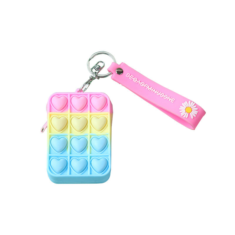 Silicone Deratization Pioneer Coin Purse Puzzle Pressure Relief Bubble Music Coin Purse Deratization Pioneer Keychain