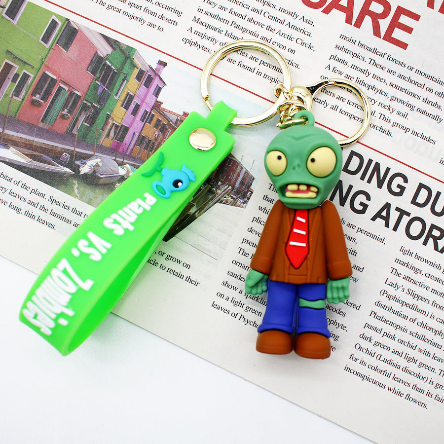 Cartoon 3D Epoxy Plants Vs Zombies Keychain Surrounding the Game Same Plant Zombie Key Chain