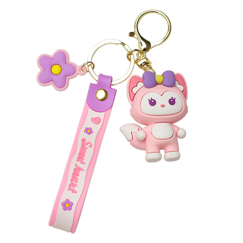 Linnabel Keychain Pendant Crane Machine High-End Accessories Couple Bags Fox Doll Car Key Ornament