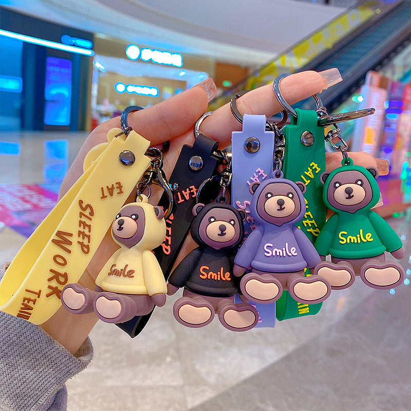 Creative Cartoon Sweater Bear Keychain Female Car Key Chain Accessories Couple Bags Pendant Small Gift