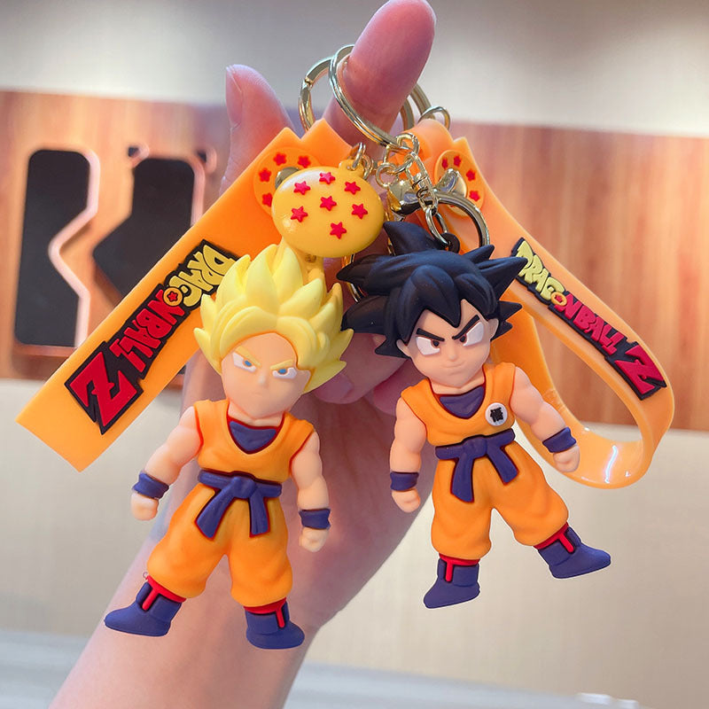 Cartoon Anime Dragon Ball PVC Keychain Car Key Chain Handbag Pendant Doll Ornaments Key Ring