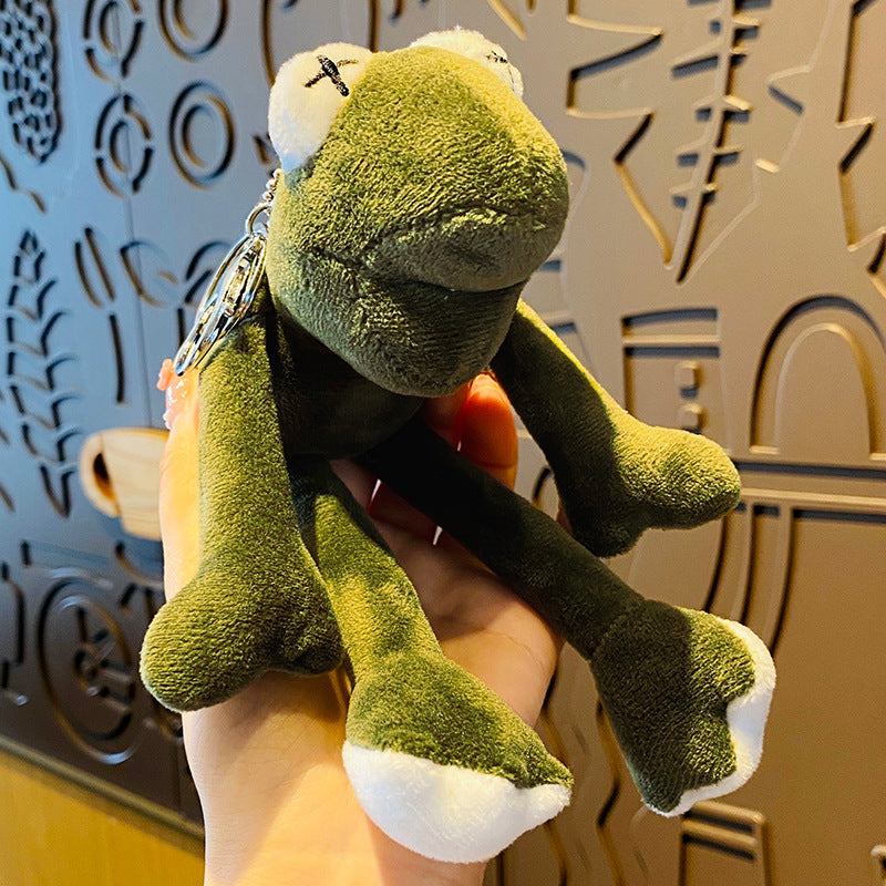 Creative Cartoon Ins Style Trendy T-shirt Plush Frog Series Car Key Ring Bag Pendant Accessories Gift