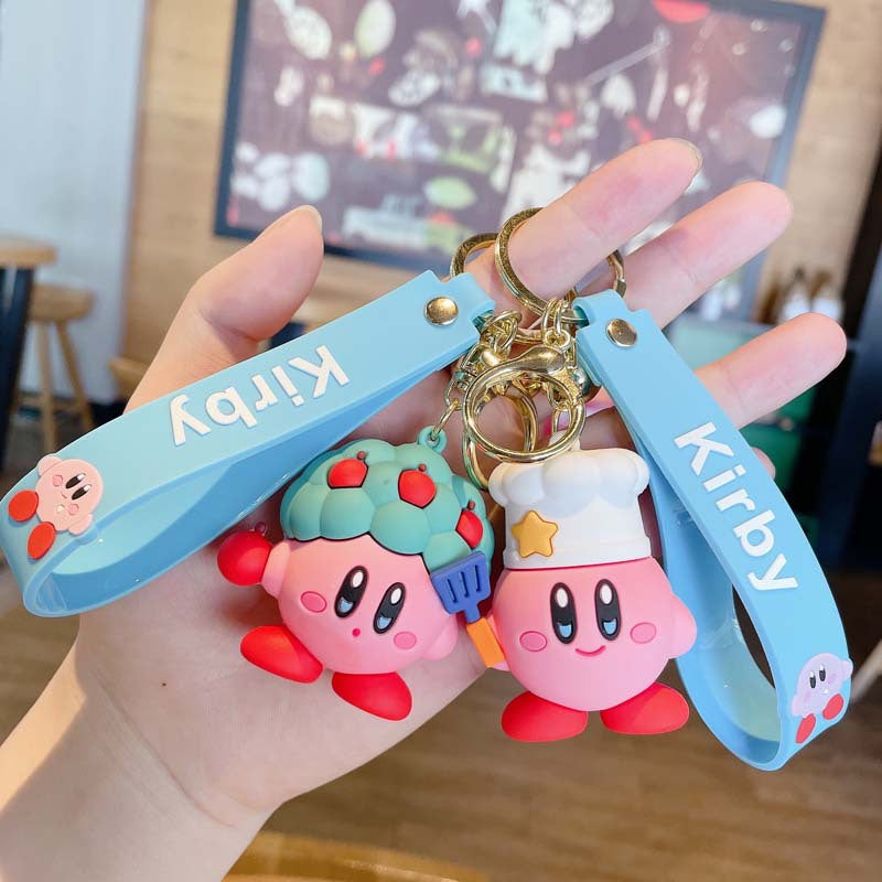 Cartoon Kirby New Year Keychain Cartoon Doll Key Chain Automobile Hanging Ornament Bag Ornament Gifts