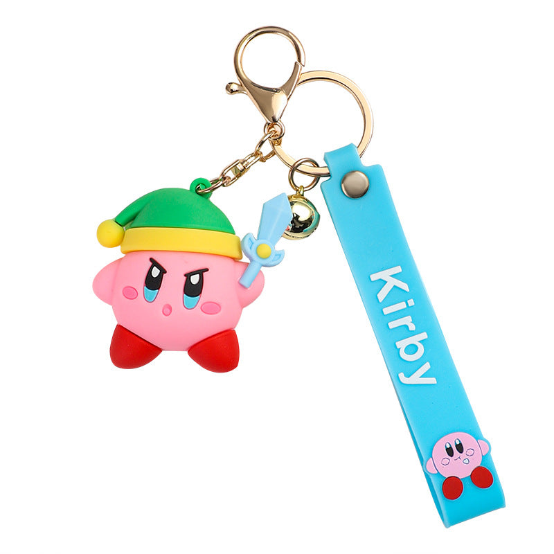 Cute Kirby PVC Keychain Pendant Cartoon Doll Little Creative Gifts Bag Accessories