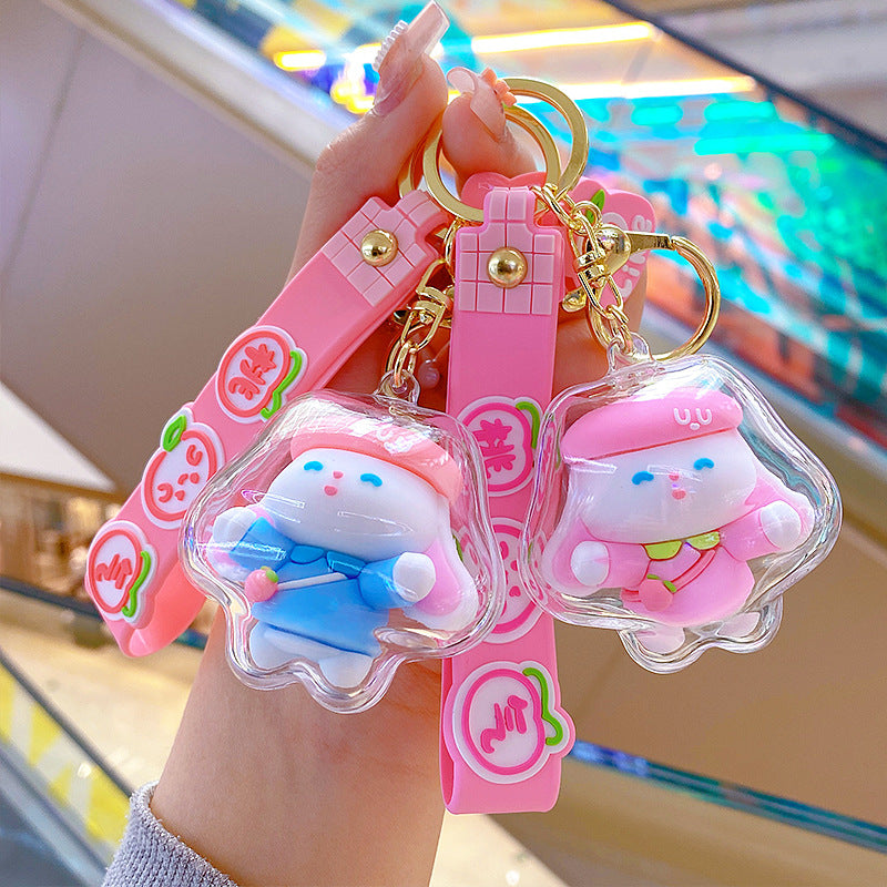 Creative Rabbit Year Keychain Female Cute Cartoon Exquisite Bunny Doll Car Pendant New Year Small Gift