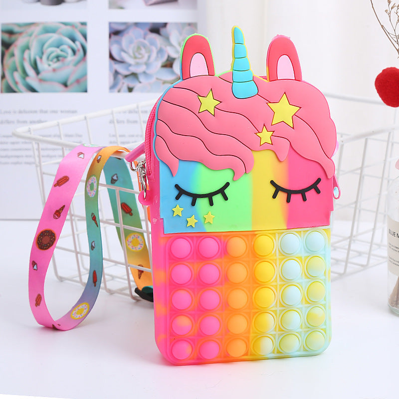 Bag Princess Coin Purse Silicone Crossbody Adult and Children Decompression Cute Cartoon Bag