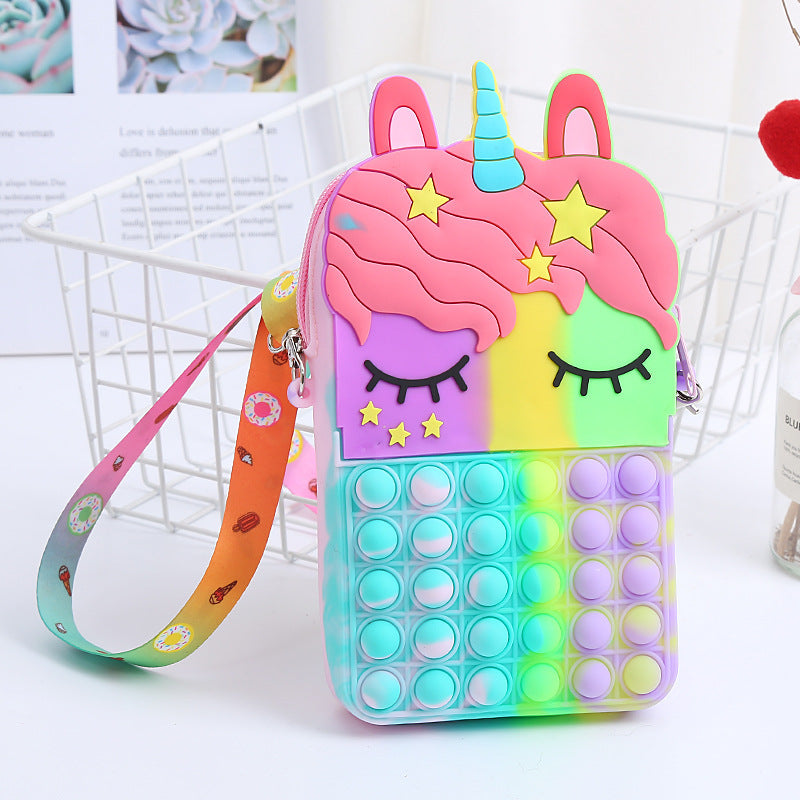 Bag Princess Coin Purse Silicone Crossbody Adult and Children Decompression Cute Cartoon Bag