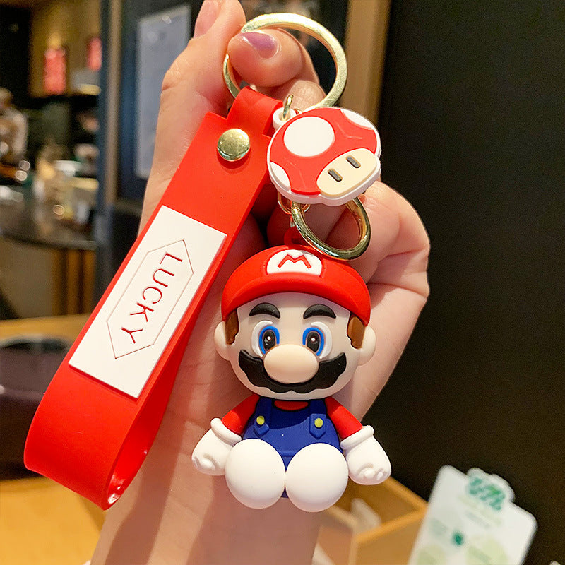 Creative Epoxy Mario Doll Keychain Pendant Cute Cartoon Car Key Chain Pendant Small Gift