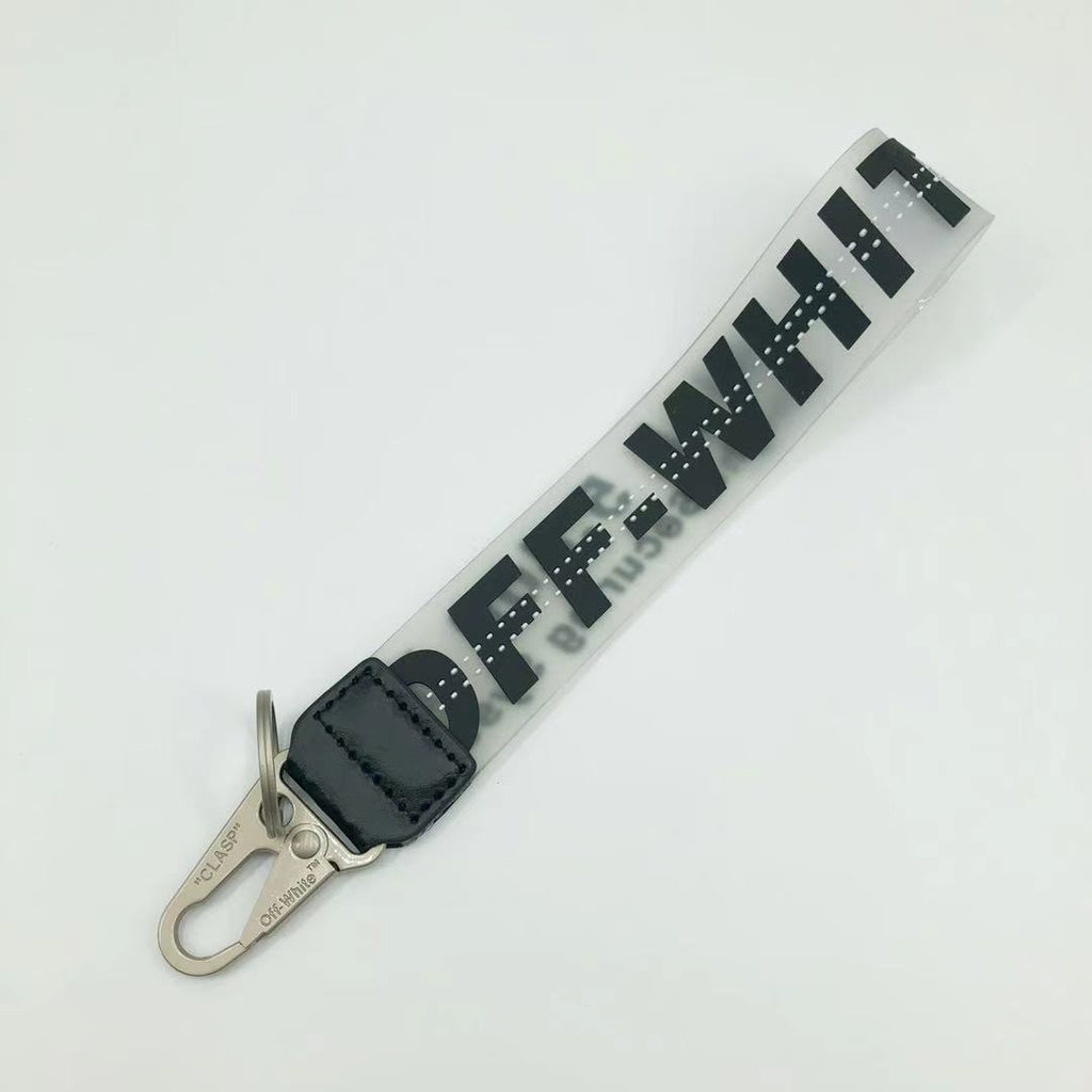 Fashion Brand off White Keychain Plastic Transparent Epoxy Three-Dimensional Letters PVC Mobile Phone Pendant