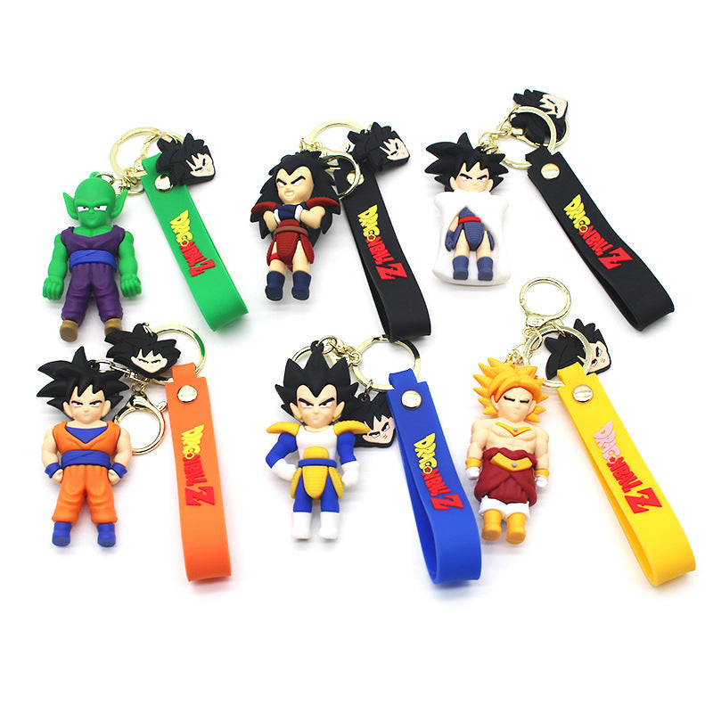 Dragon Ball Keychain Jibeta Wukong Key Pendants Sai Ya People Epoxy Doll Key Ring Bag Ornaments