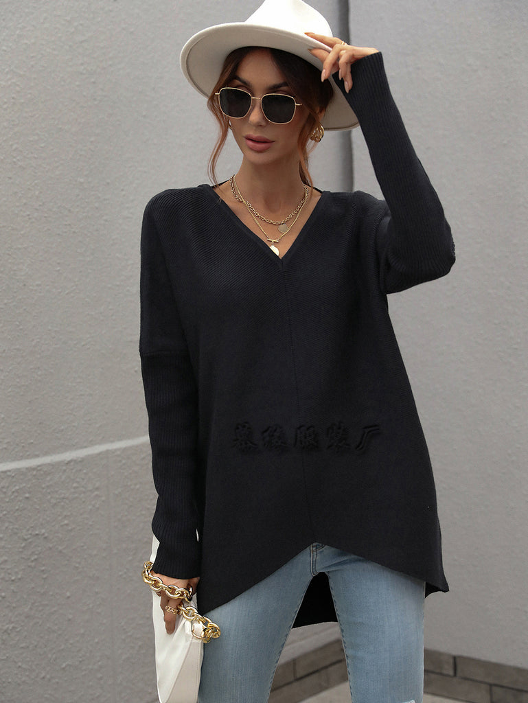 Commuter Solid Color Sweater Women's Knitwear Women's Fashion Top Sweater for Women