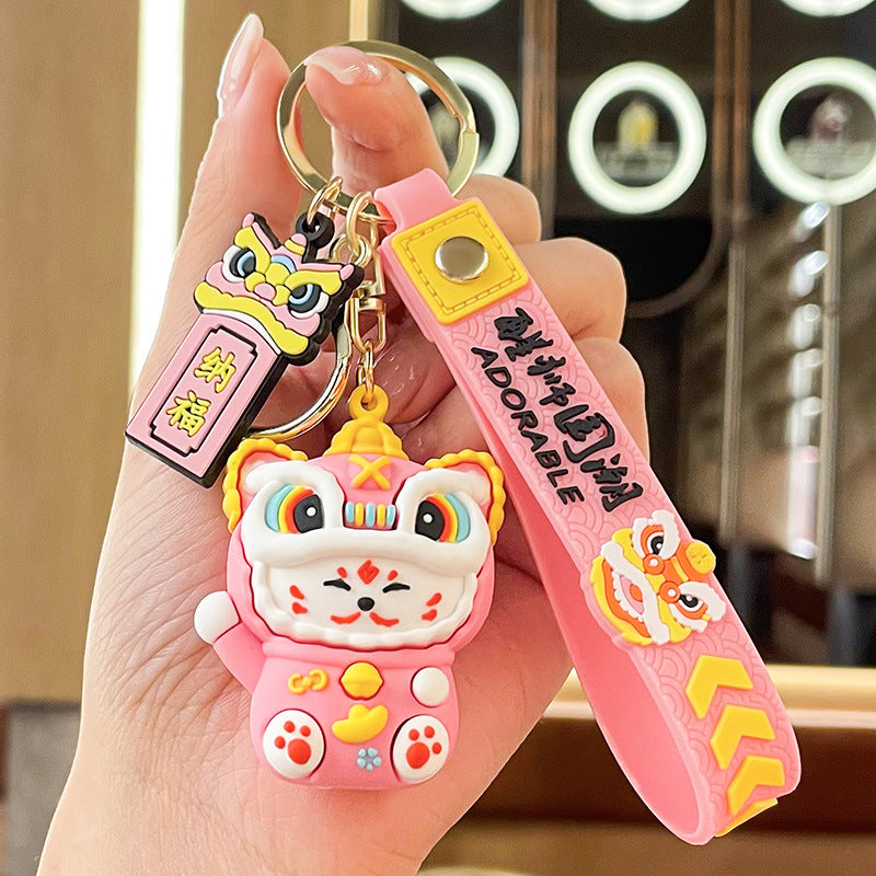 Cat Xingshi Lucky Cat Car Key Ring Pendant Chinese Style Cute Key Chain Hanging Gift