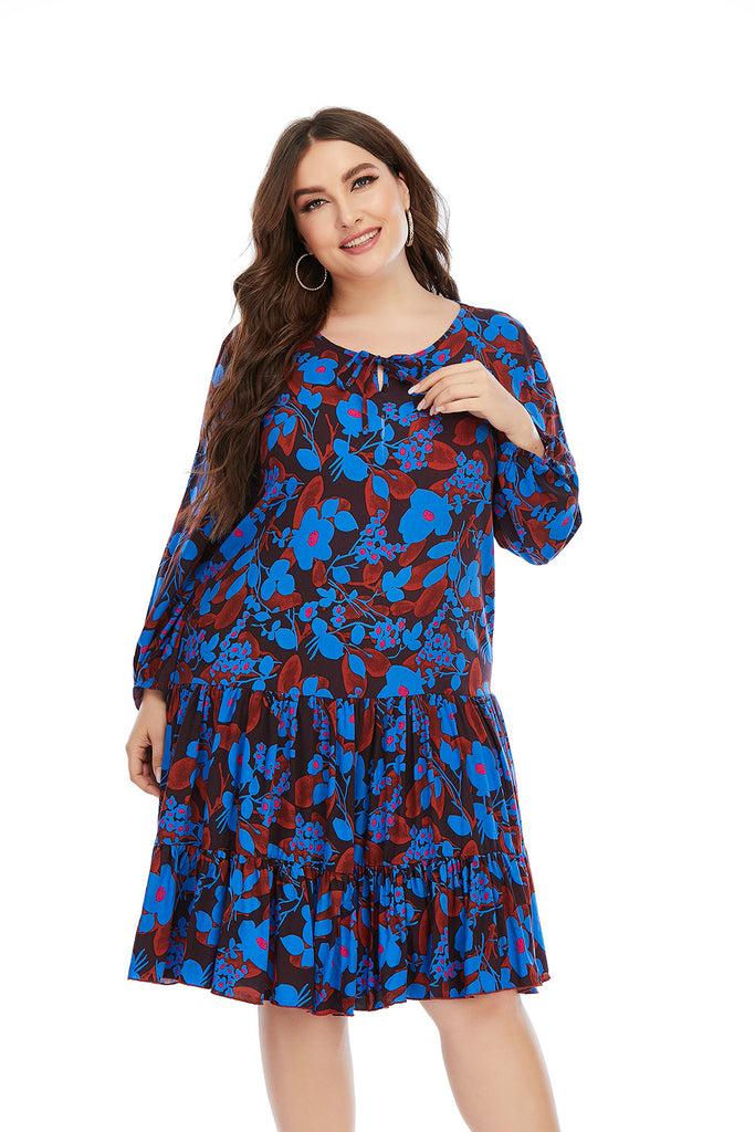 Women's Long-Sleeved Printed Dress