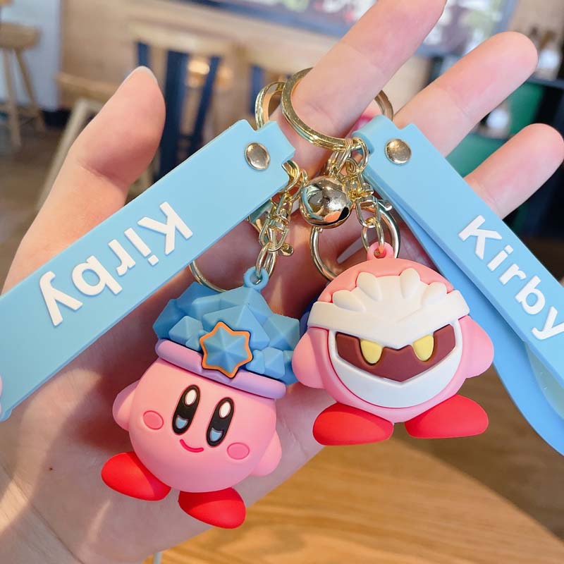 Cartoon Kirby New Year Keychain Cartoon Doll Key Chain Automobile Hanging Ornament Bag Ornament Gifts