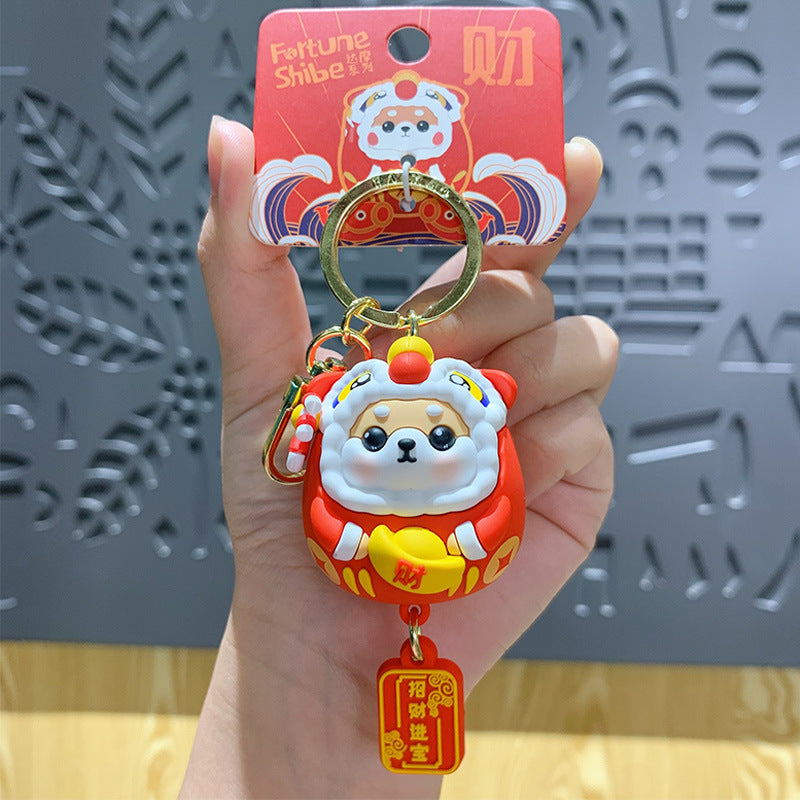 Festive Xingshi Xiaocai Chai Keychain Pendant Cute Rabbit Year Car Key Ornament Small Gift