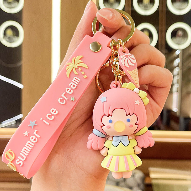 Cute Summer Sea Style Bubble Princess Keychain Trendy Jewelry Pendant Cartoon Doll Exquisite Bag Ornaments